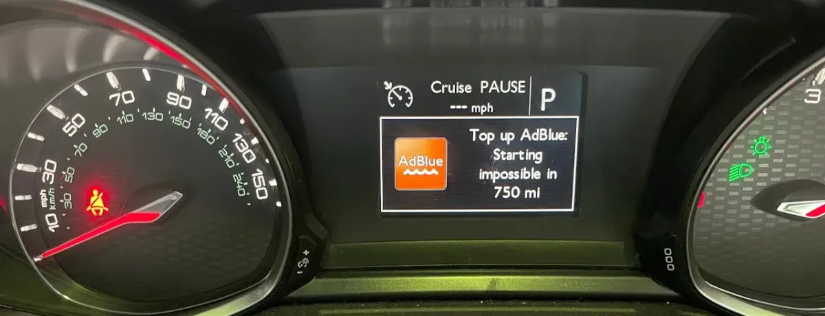 Problème AdBlue Peugeot – symptômes, modèles et prix de réparation